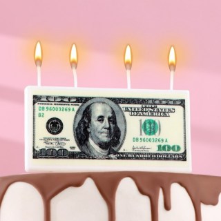 Свеча для торта «100$» 9,8 х 11,5см купить