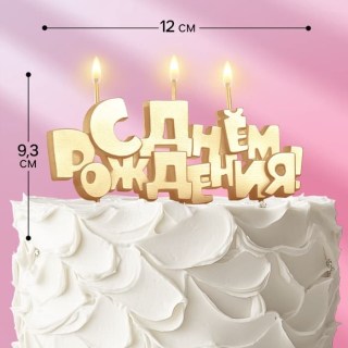 Свеча в торт «С Днем Рождения» на шпажках купить