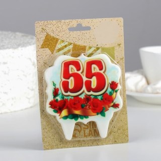 Свеча в торт «С юбилеем 55» фото