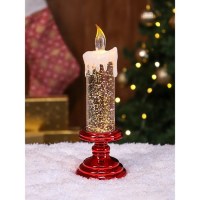 Led cветильник с блестками «Свеча» красная Минск +375447651009