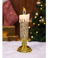 Led cветильник блестками «Cвеча» золотистая Минск +375447651009