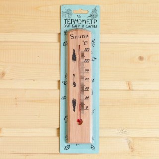 Термометр банный деревянный «Sauna» 120С фото