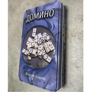 Уценка! Игра домино «Азарт» в жестяной коробке фото