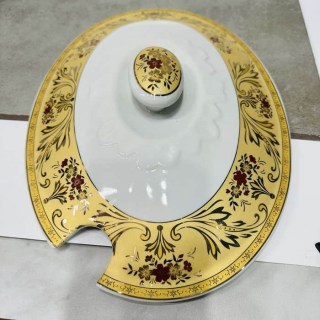Уценка! Мармит овальный с ложкой «Красный цветок » 2.5 л. купить