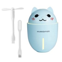 Увлажнитель воздуха USB «Котэ» с фонариком и вентилятором бирюзовый купить Минск +375447651009