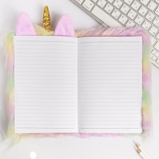 Записная книжка «Единорог» в плюшевой обложке фото