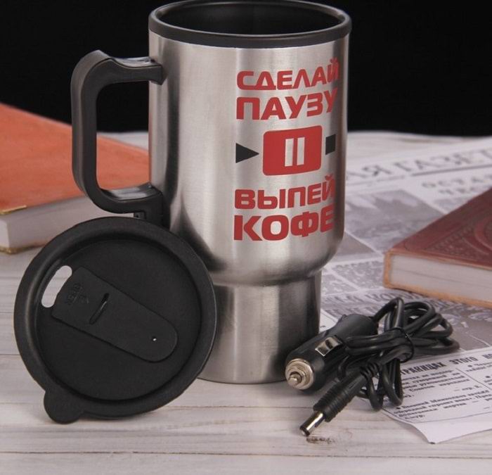 Термокружка с подогревом «Сделай паузу» фото