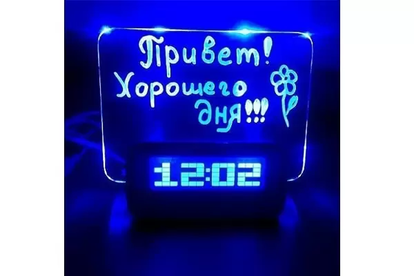 светящийся led будильник с доской для записей